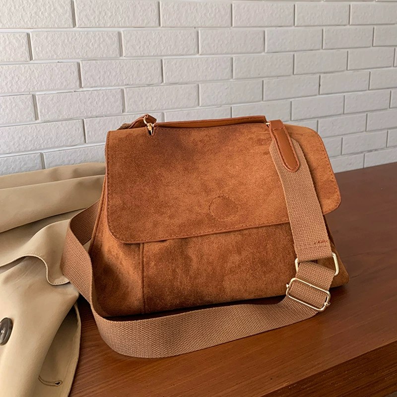 Brown Matte PU Leather Crossbody Bag for wholesale OEM — YANYAN Bags Guangzhou handbag factory
