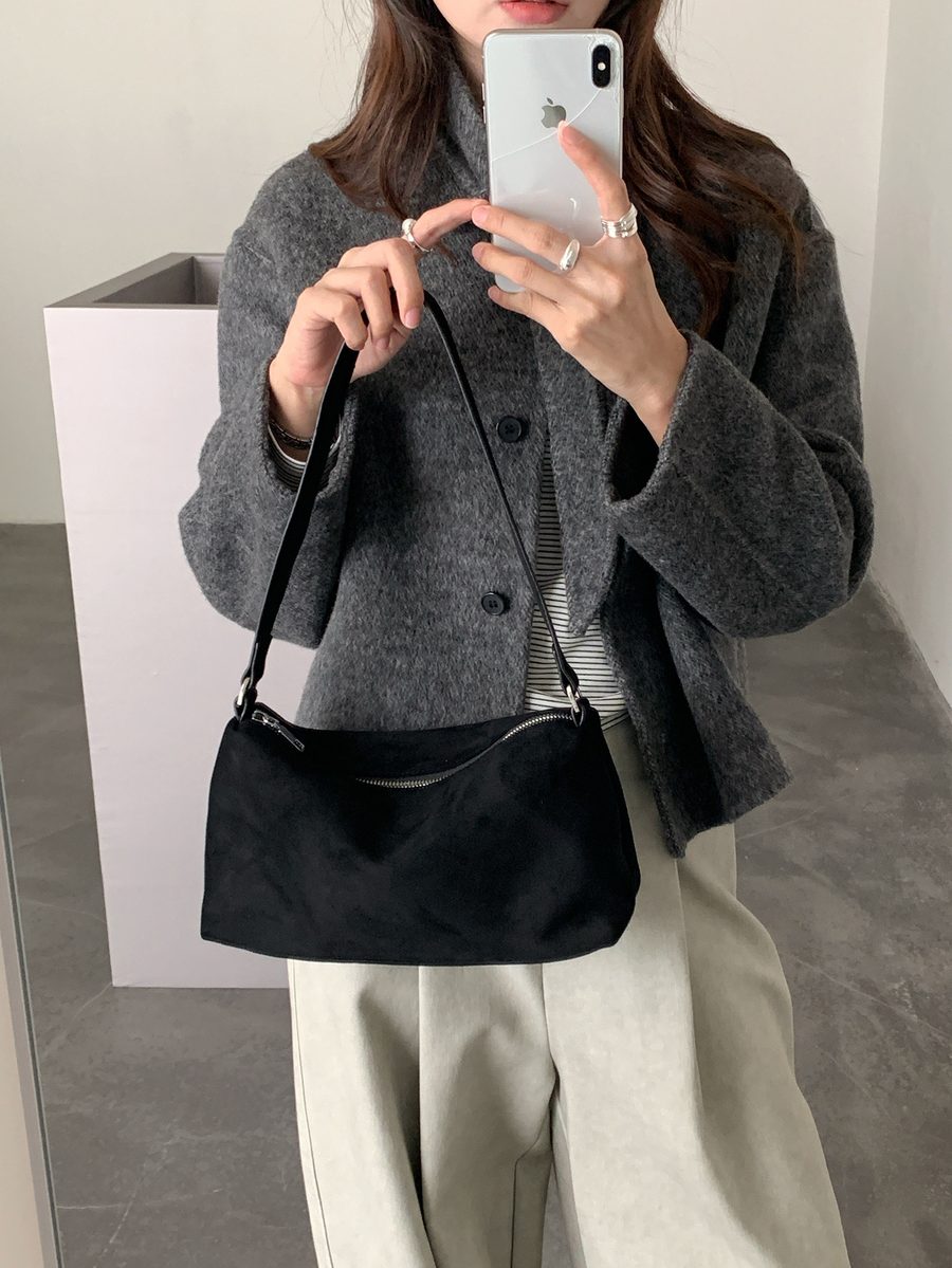 Matte Suede Leopard Crossbody Top-Handle Bag view 4