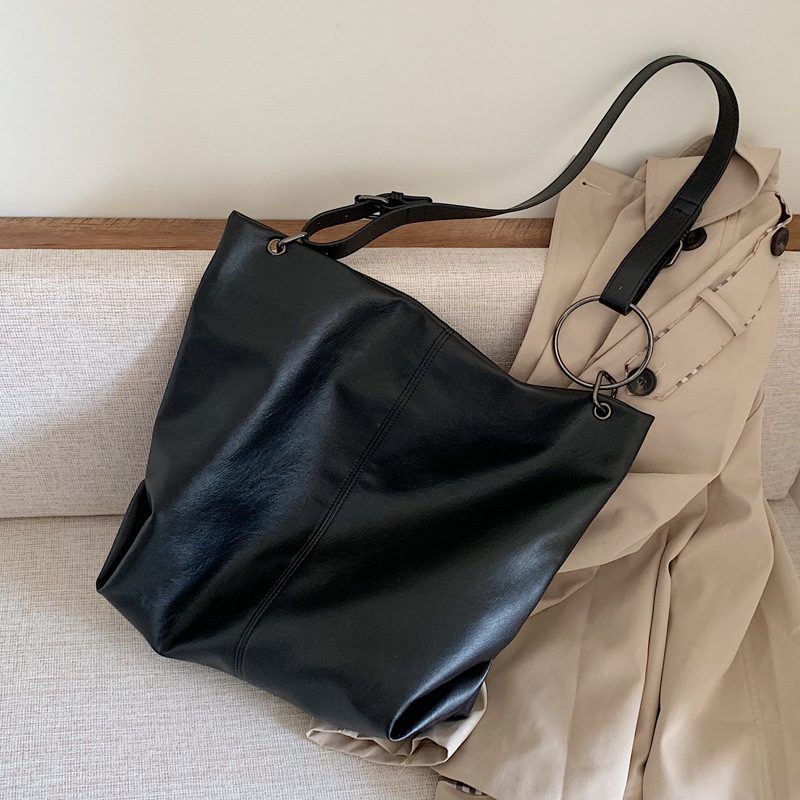 Soft Leather Crossbody Tote Bag Large Capacity