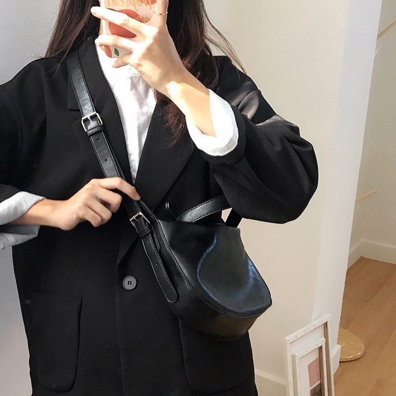 Soft Crossbody Bag Dark Minimalist Casual view 2