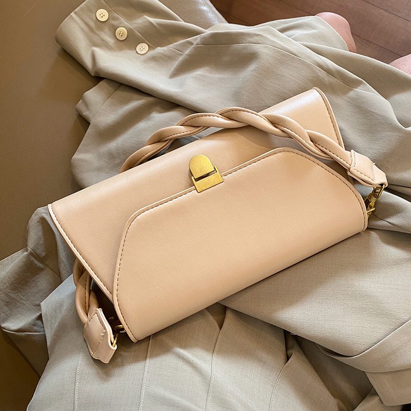 Woven Strap Baguette Underarm Crossbody Bag