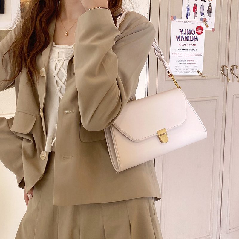 Woven Strap Baguette Underarm Crossbody Bag view 2
