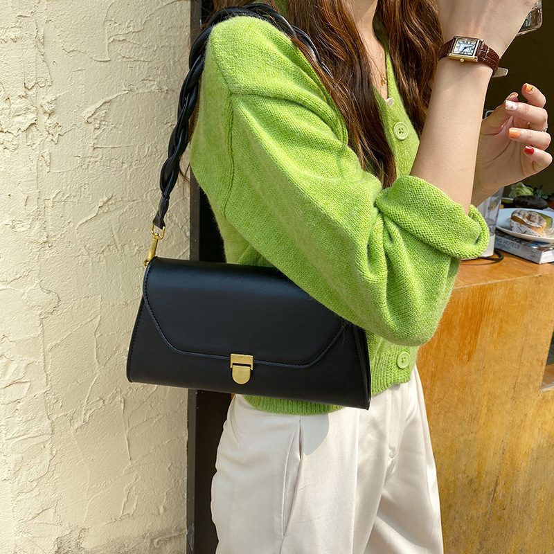 Woven Strap Baguette Underarm Crossbody Bag view 3