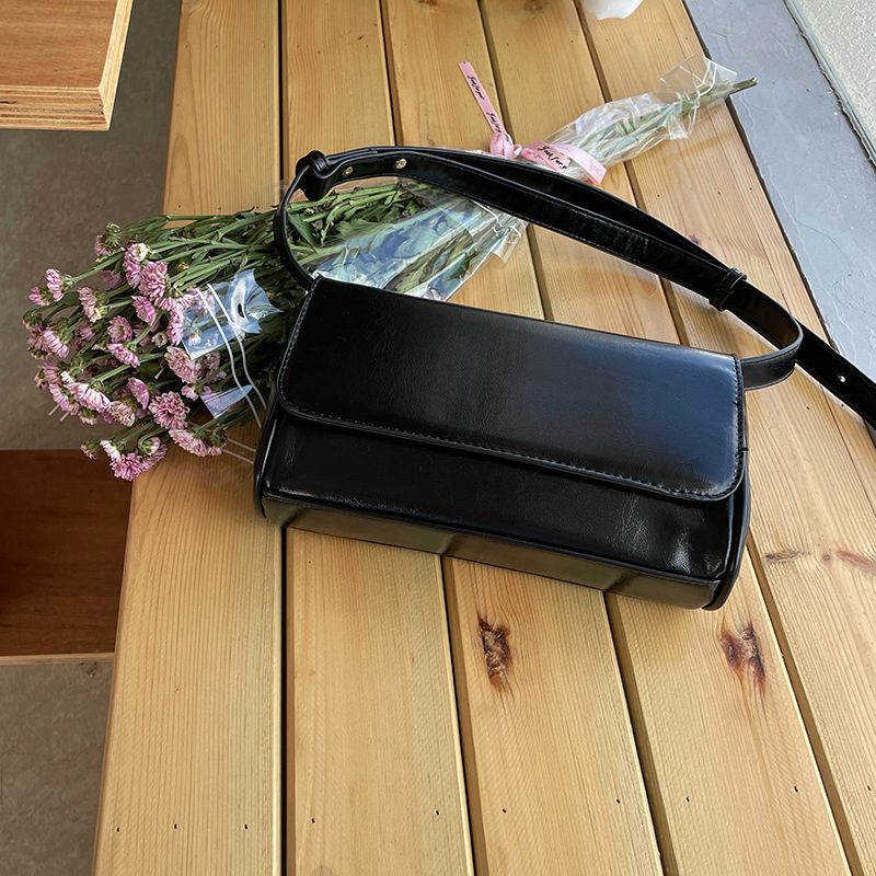 Vintage Oil Wax Leather Square Crossbody Bag view 6