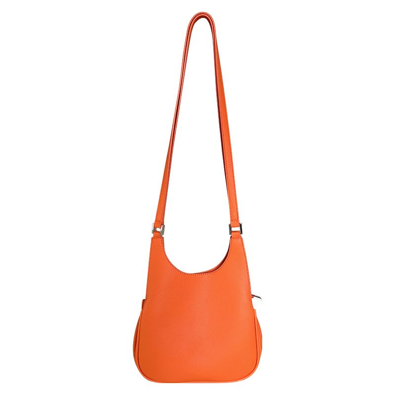 Litchi Grain Crescent Crossbody Shoulder Bag view 5