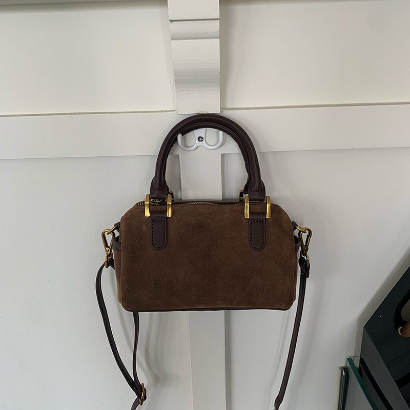 Vintage Suede Pillow Boston Top-Handle Bag view 4