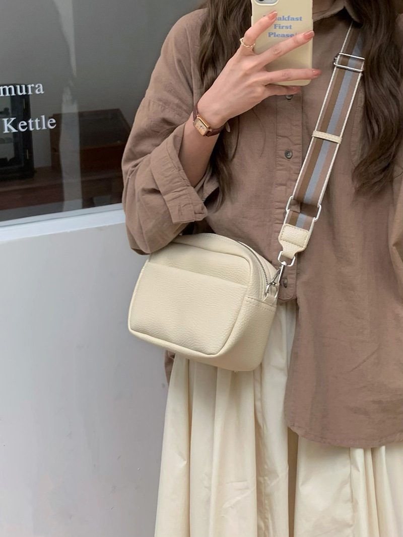 Solid PU Leather Square Crossbody Bag view 2