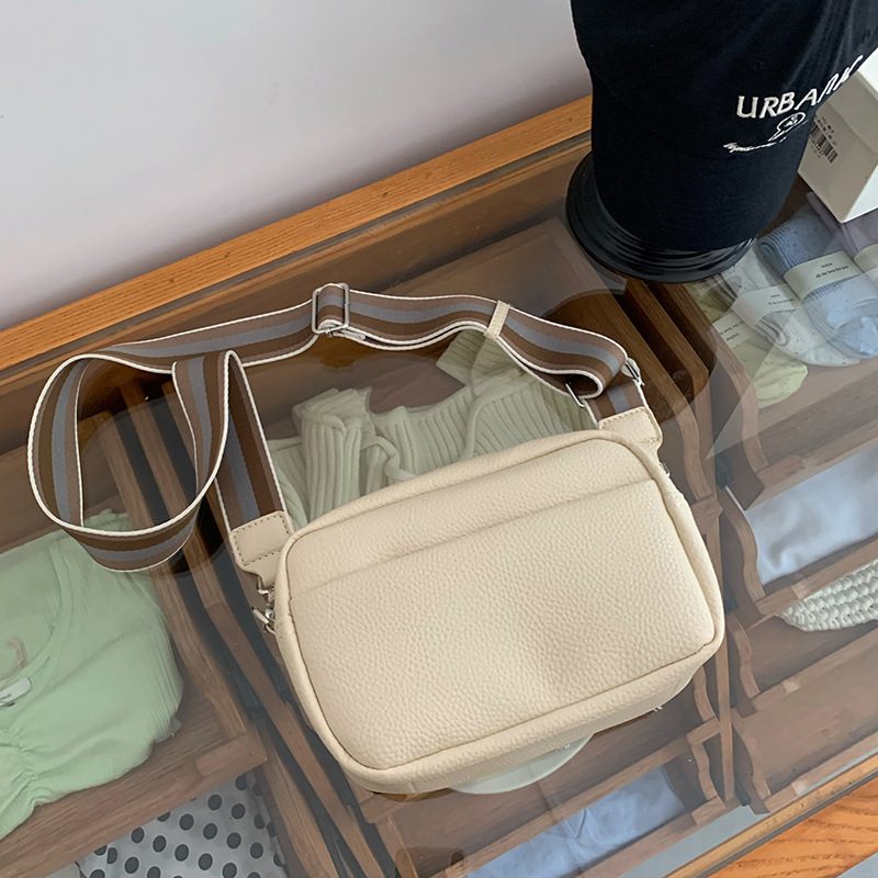 Solid PU Leather Square Crossbody Bag view 6