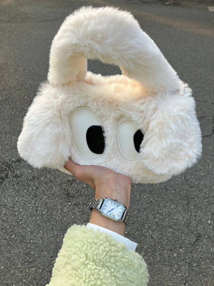 Cartoon Plush Puppy Crossbody Bag view 2