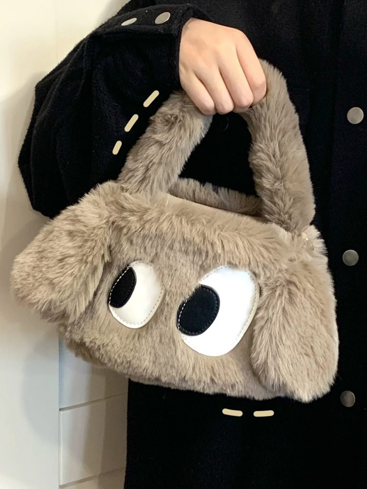 Cartoon Plush Puppy Crossbody Bag view 4