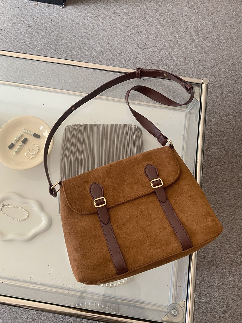 Suede Vintage Messenger Crossbody Bag view 2
