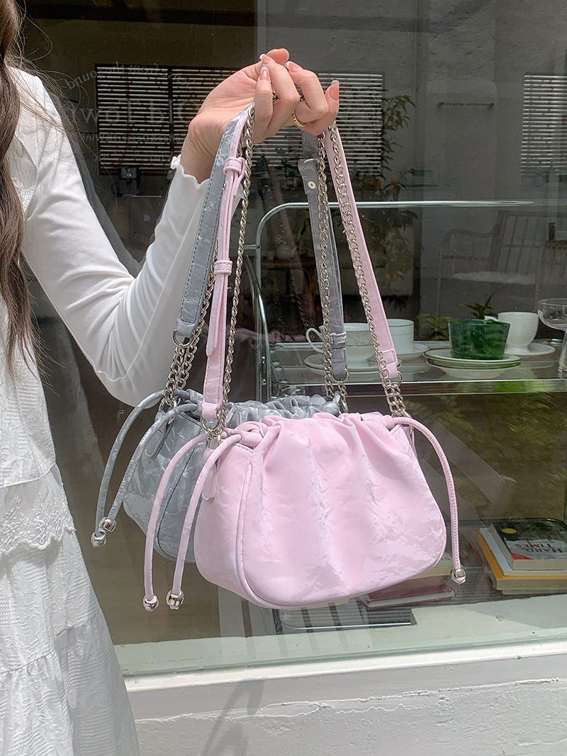 Ruched Chain Cloud Crossbody Bag view 4