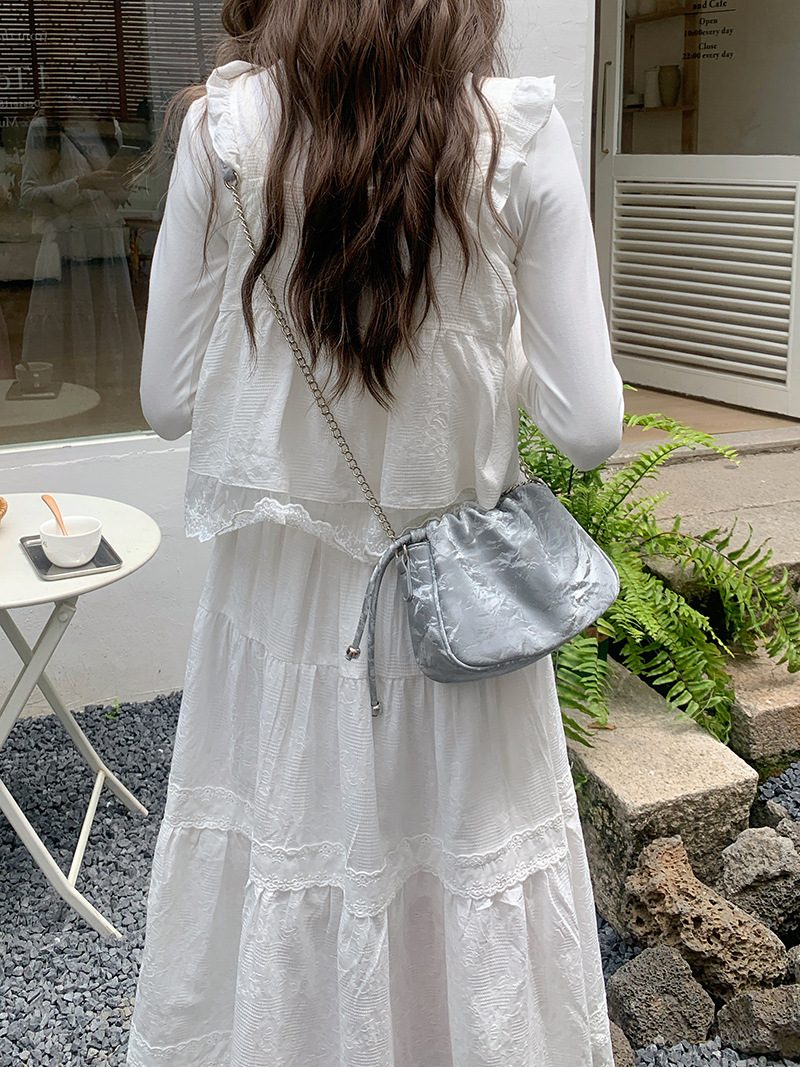 Ruched Chain Cloud Crossbody Bag view 5