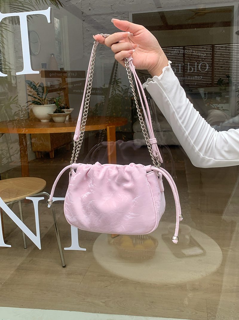 Ruched Chain Cloud Crossbody Bag view 7