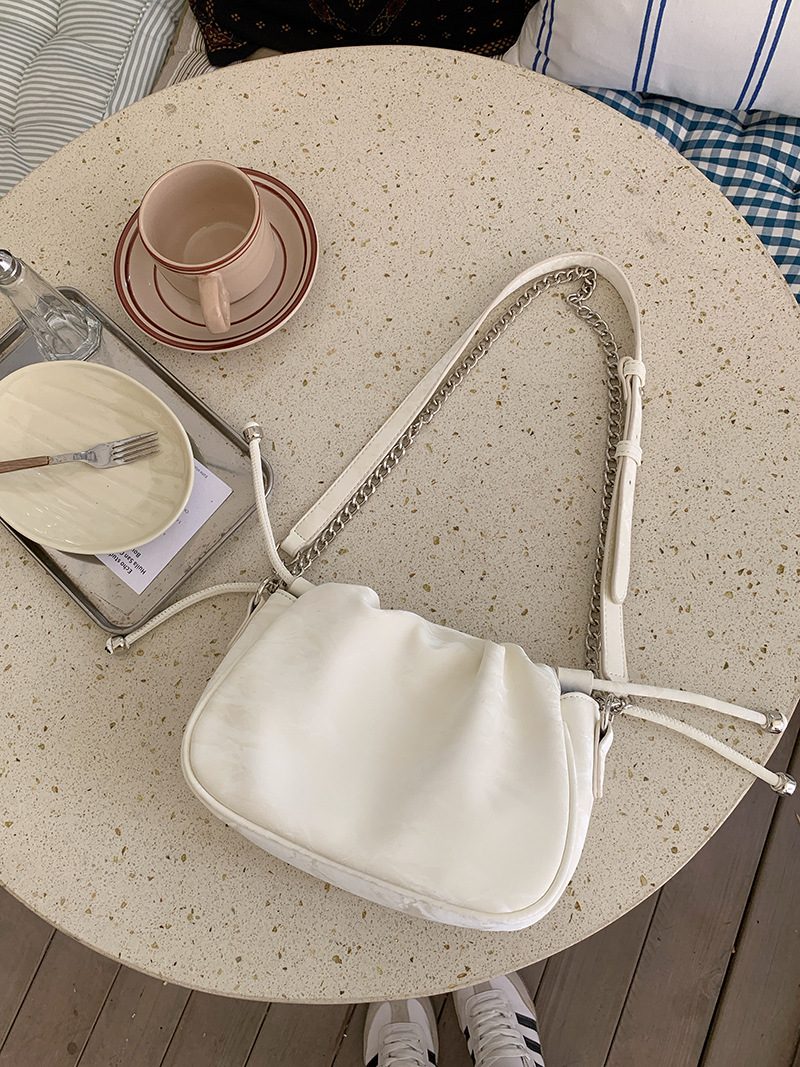 Ruched Chain Cloud Crossbody Bag view 9