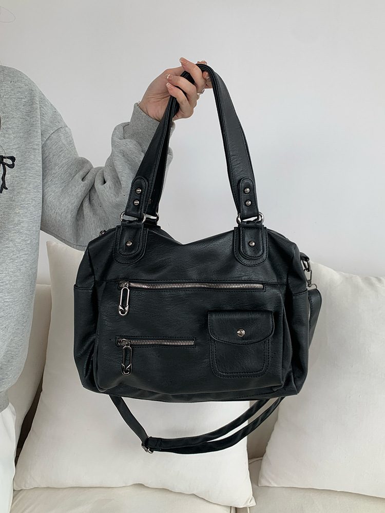 Women's Multi-Zip Large Travel Tote Bag