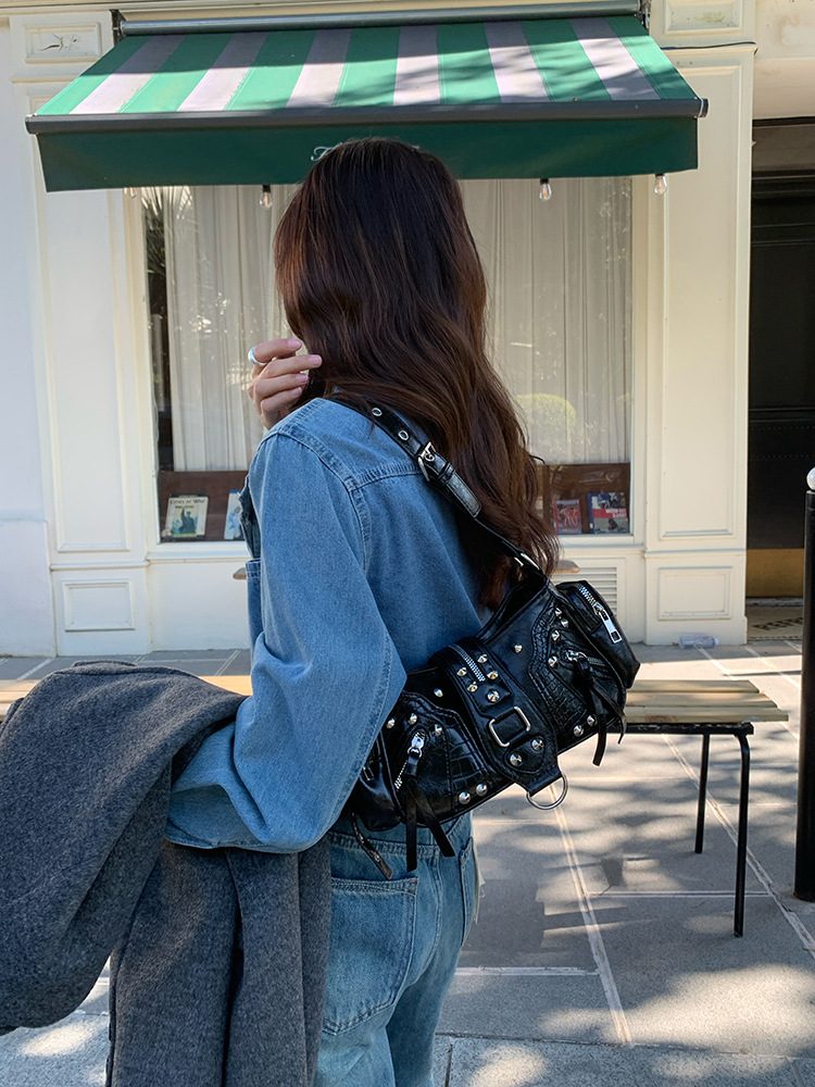 Women's Retro Moto Shoulder Crossbody Bag view 3