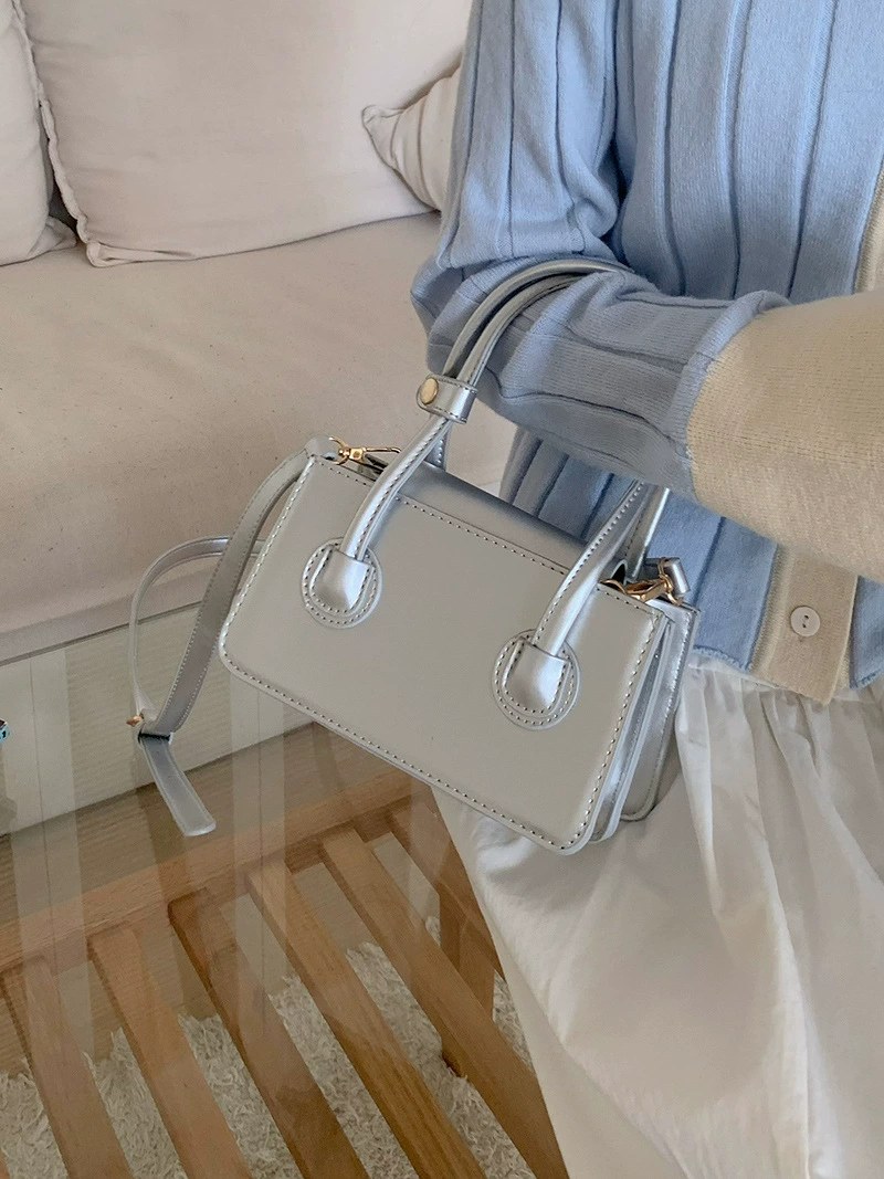 Silver PU Leather Crossbody Bag for wholesale OEM — YANYAN Bags Guangzhou handbag factory
