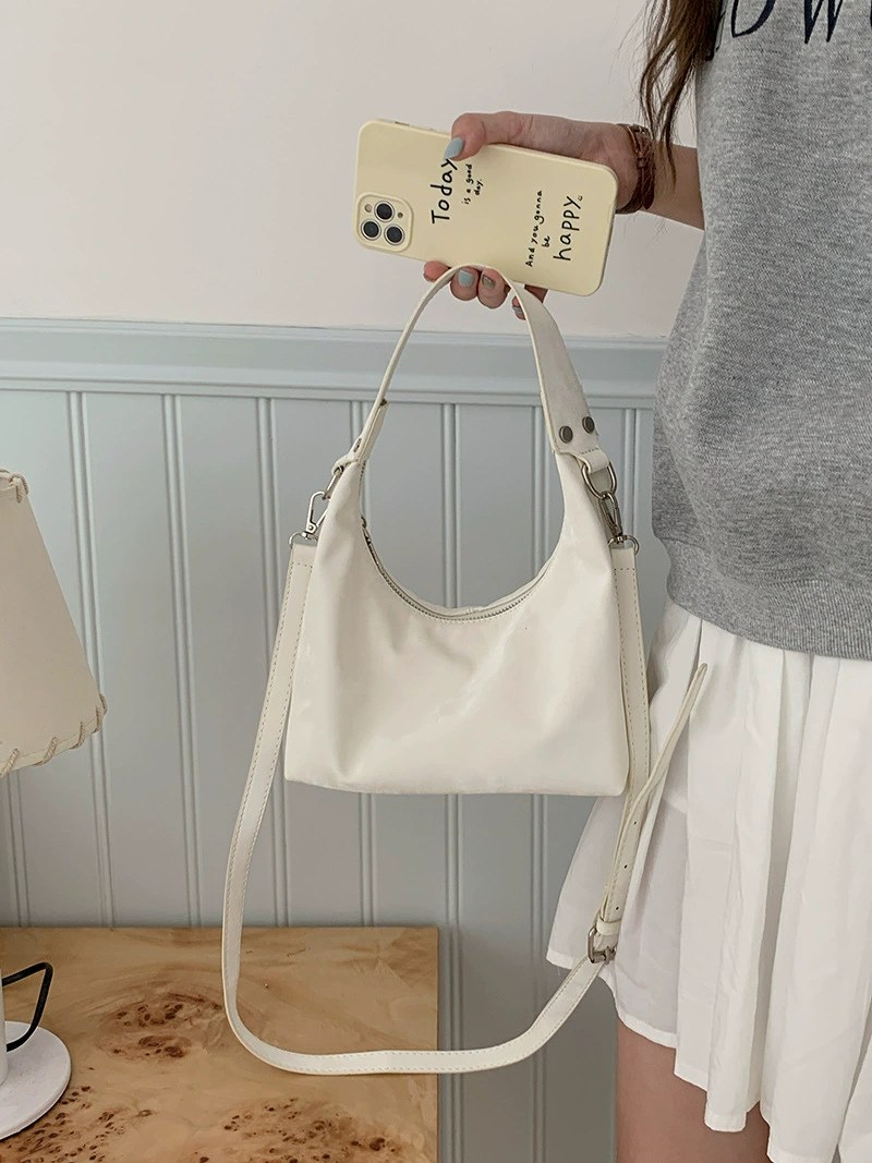 Silver PU Leather Crossbody Bag view 3
