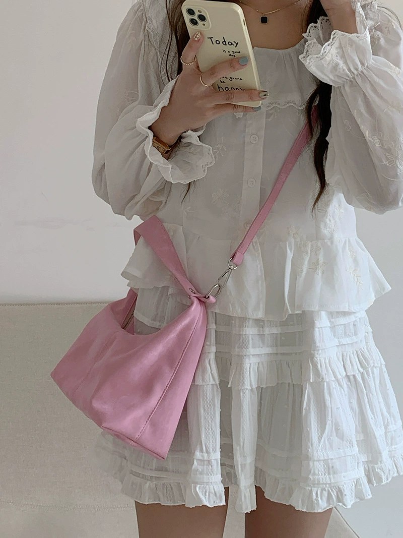 Silver PU Leather Crossbody Bag view 5