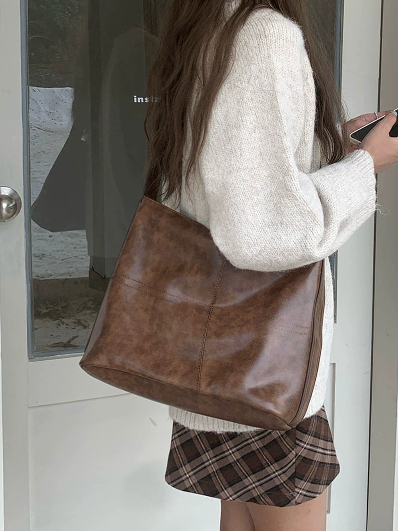 Brown PU Leather Crossbody Bag for wholesale OEM — YANYAN Bags Guangzhou handbag factory