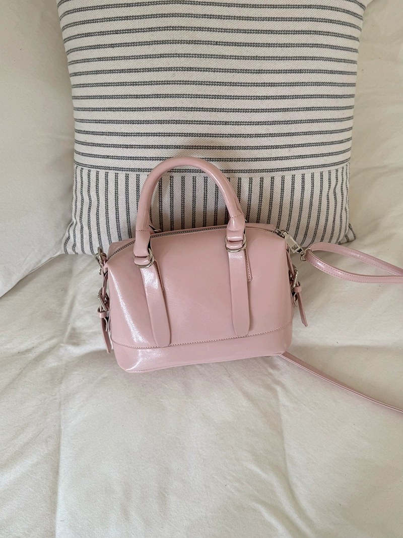 Pink PU Leather Crossbody Bag view 2