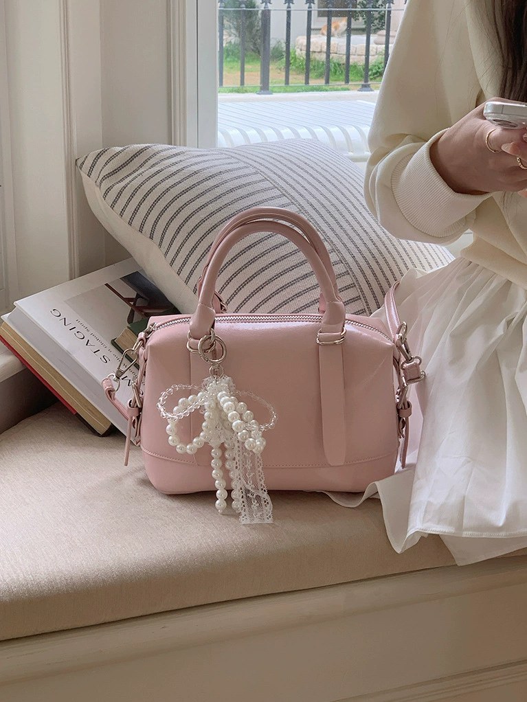 Pink PU Leather Crossbody Bag view 5
