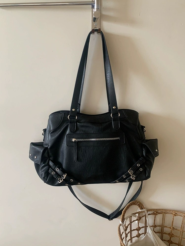 Bolso Cruzado de Cuero PU Negro view 4