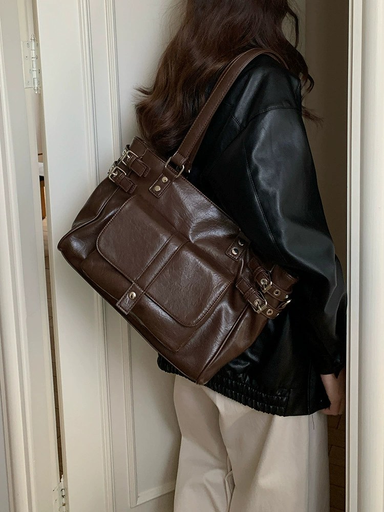 Brown PU Leather Crossbody Bag for wholesale OEM — YANYAN Bags Guangzhou handbag factory
