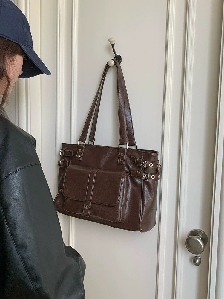 Brown PU Leather Crossbody Bag view 2