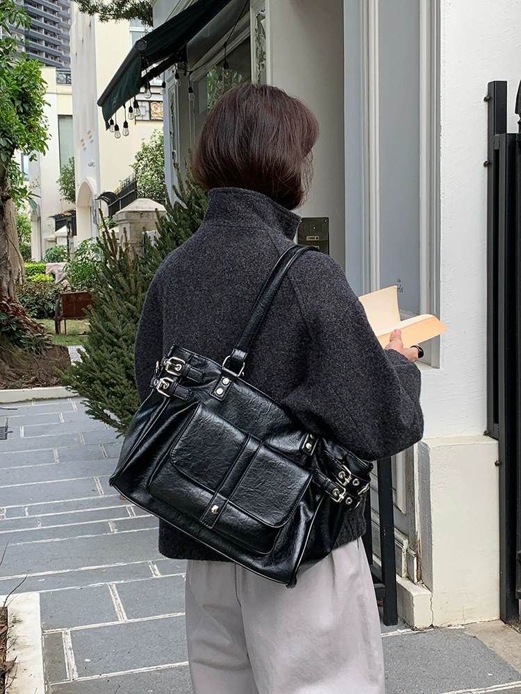 Brown PU Leather Crossbody Bag view 3