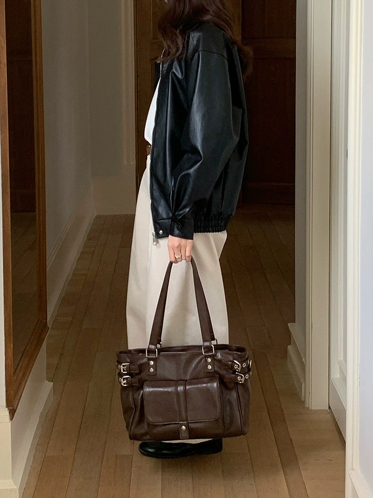 Brown PU Leather Crossbody Bag view 5