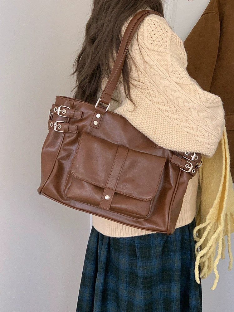 Brown PU Leather Crossbody Bag for wholesale OEM — YANYAN Bags Guangzhou handbag factory