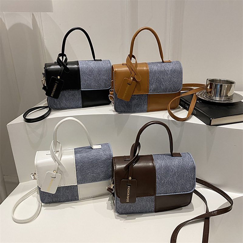 Minimalist Color Block Small Square Crossbody Bag