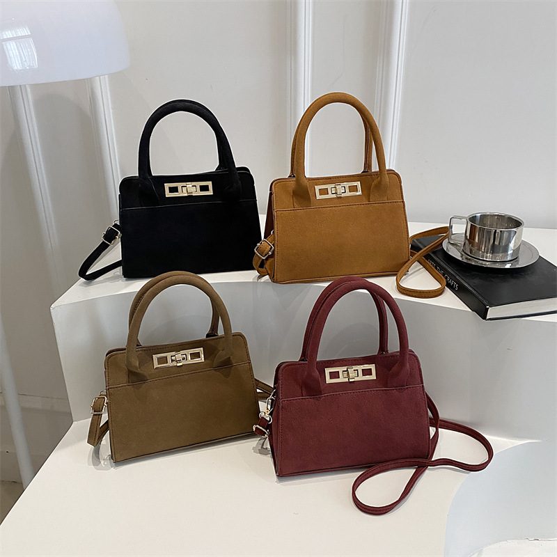 Vintage Matte Top-Handle Crossbody Bag