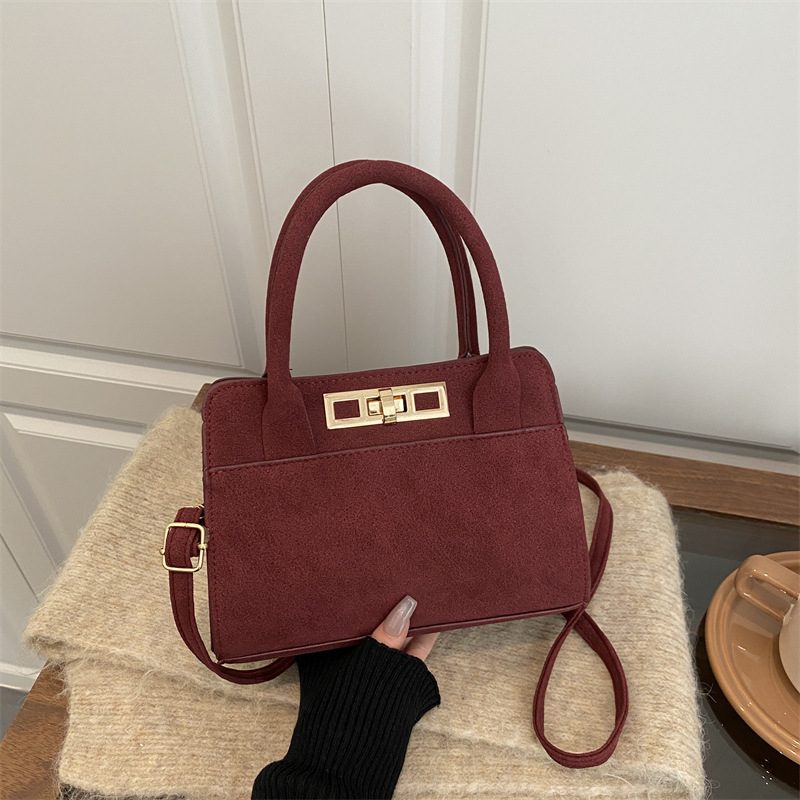 Vintage Matte Top-Handle Crossbody Bag view 3