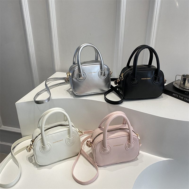 Solid Color Crossbody Top-Handle Mini Square Bag