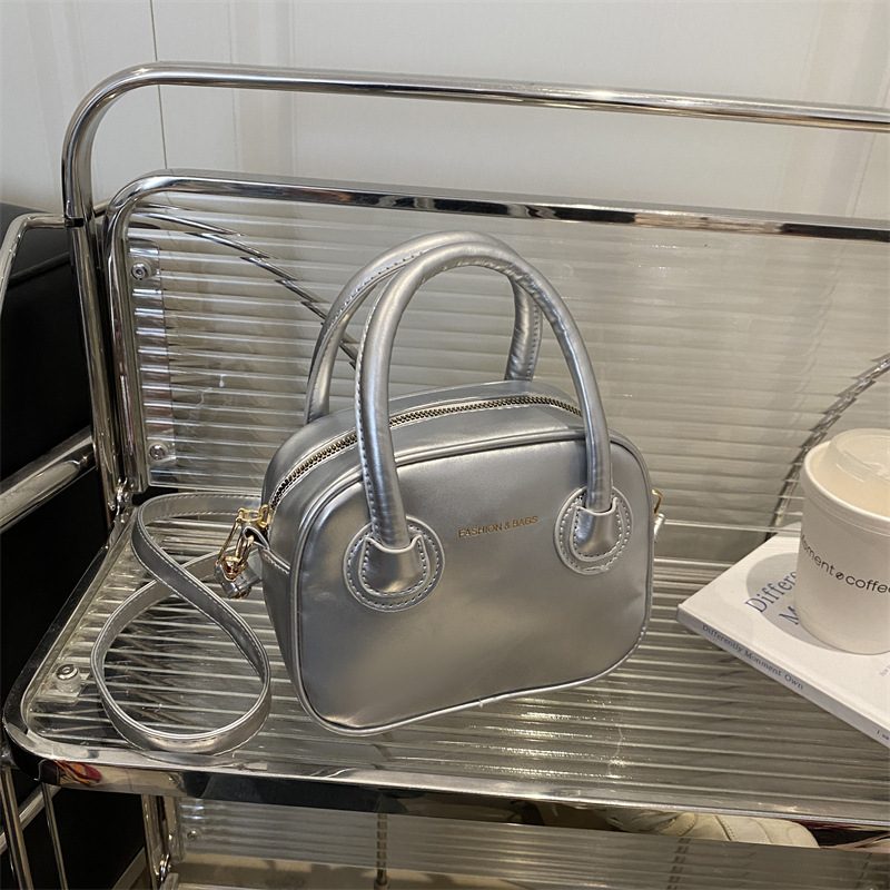 Solid Color Crossbody Top-Handle Mini Square Bag view 2