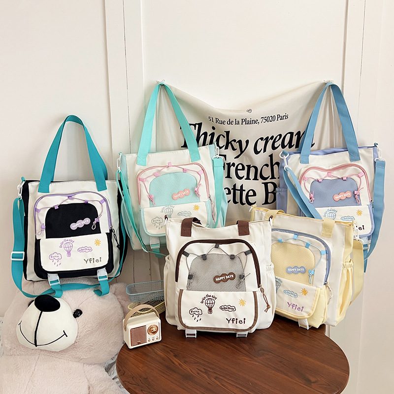 Color-Block Shoulder Crossbody Bag Large Capacity