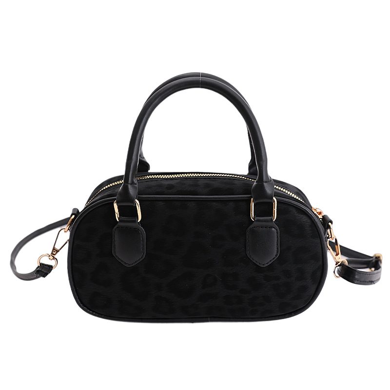 Vintage Quilted Boston Bag Leopard Print view 5