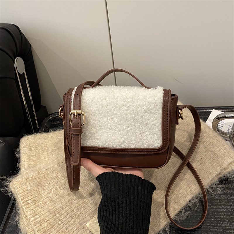 Faux Fur Saddle Crossbody Bag Vintage view 3