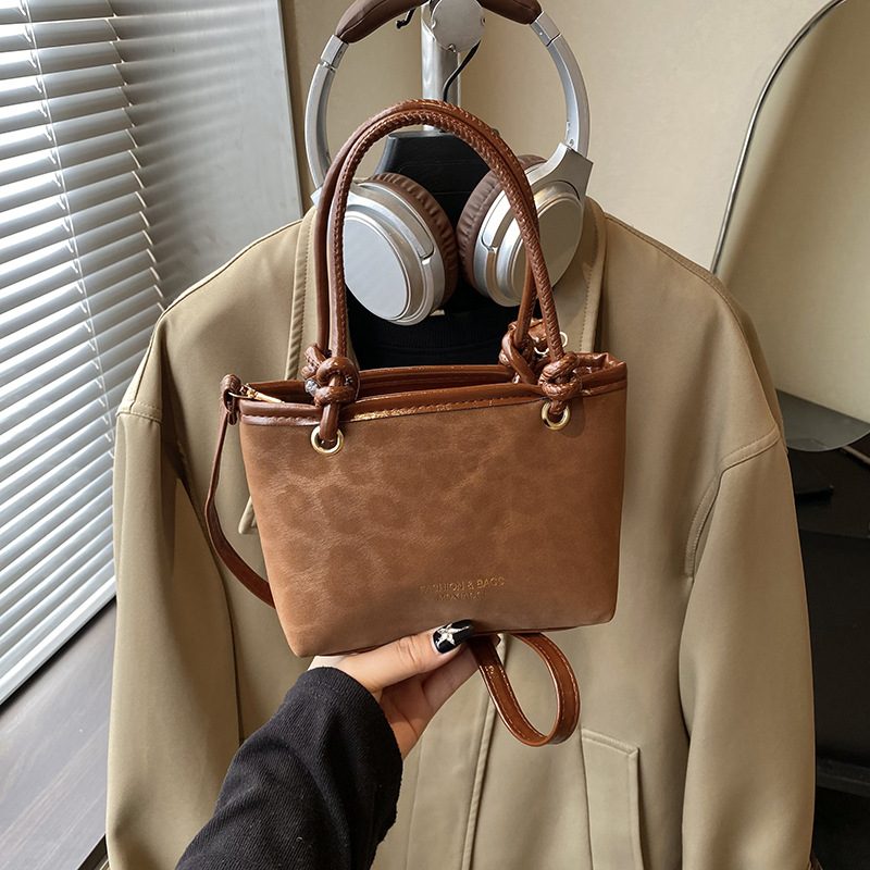 Vintage Matte Top-Handle Underarm Tote Bag view 10