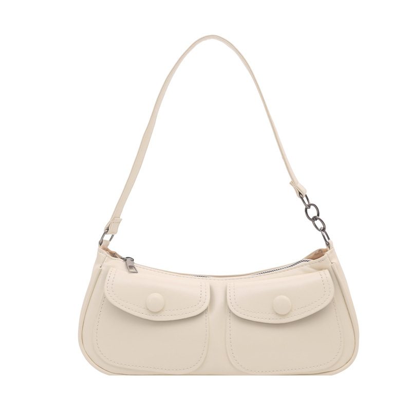 Solid Color Large Capacity Underarm Crossbody Bag view 6