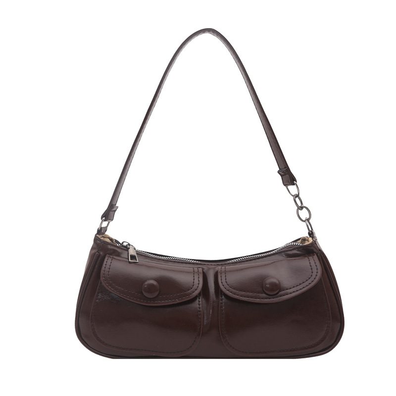 Solid Color Large Capacity Underarm Crossbody Bag view 7
