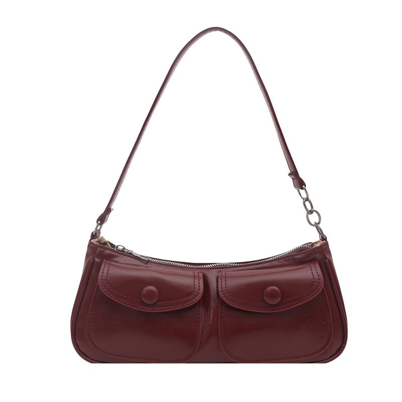 Solid Color Large Capacity Underarm Crossbody Bag view 8