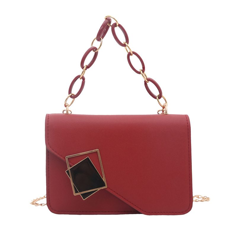 Solid Color Chain Mini Square Crossbody Bag view 9