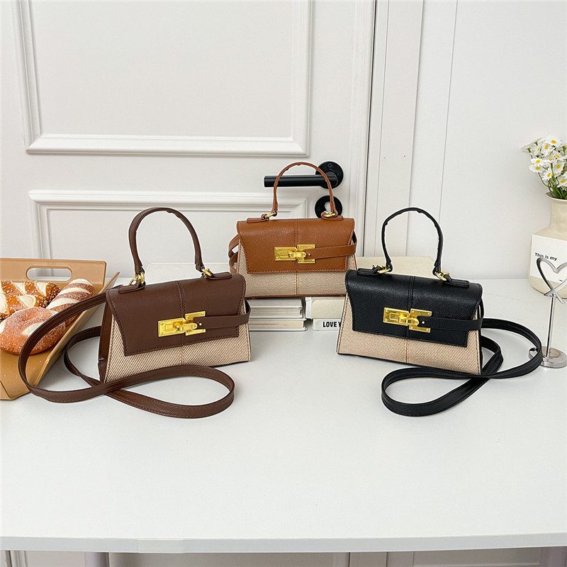 Trapezoid Top-Handle Crossbody Shoulder Bag