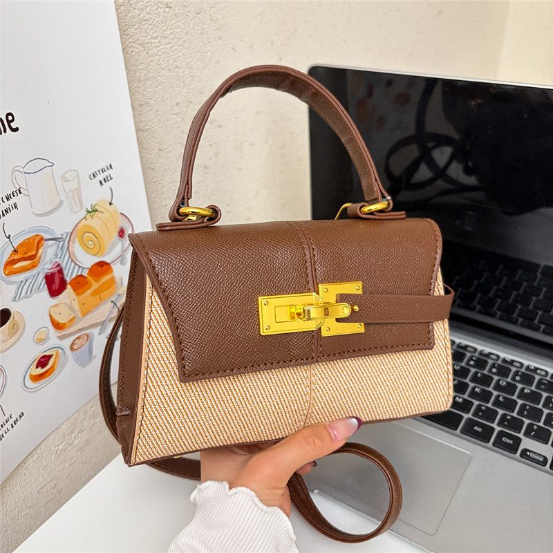 Trapezoid Top-Handle Crossbody Shoulder Bag view 3