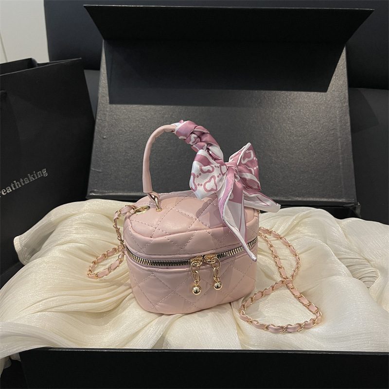 Solid Embroidered Chain Shoulder Crossbody Bag view 2