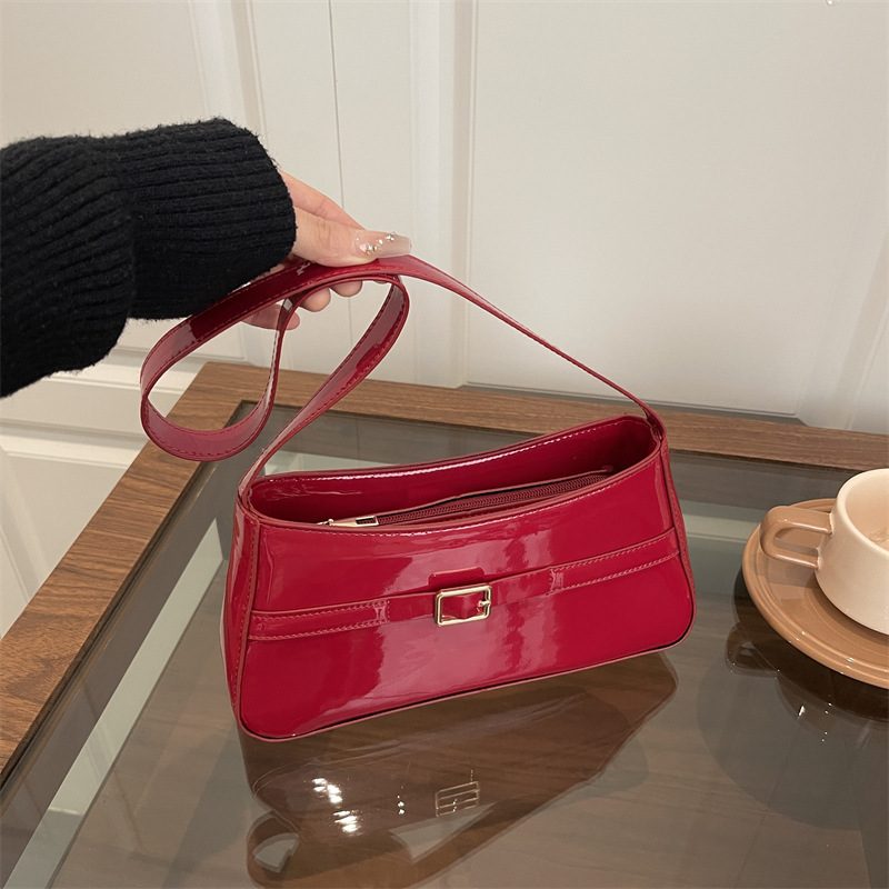 Glossy Solid Color Minimalist Crossbody Bag view 2